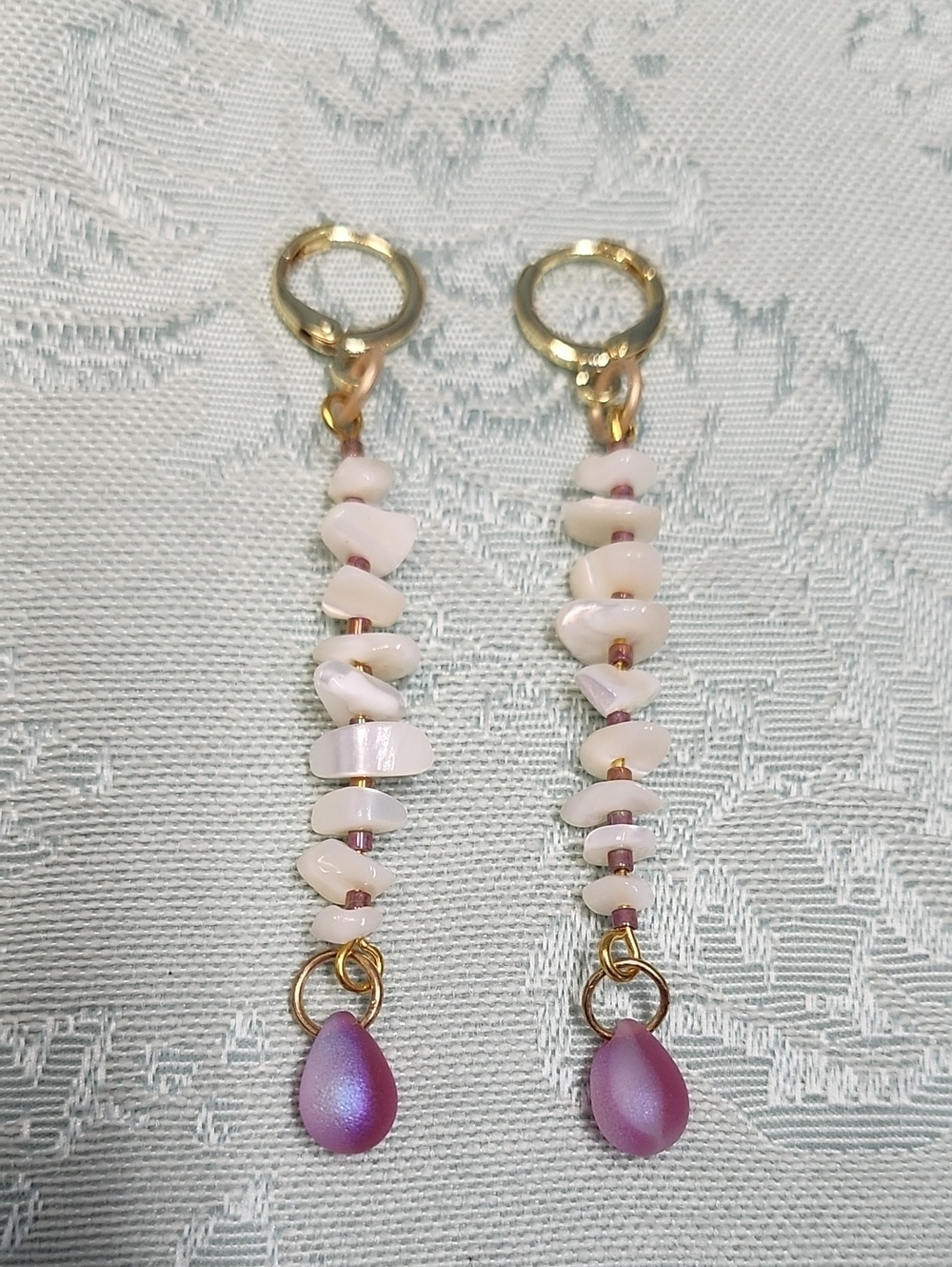 Leaverback White Gemstone Earrings!